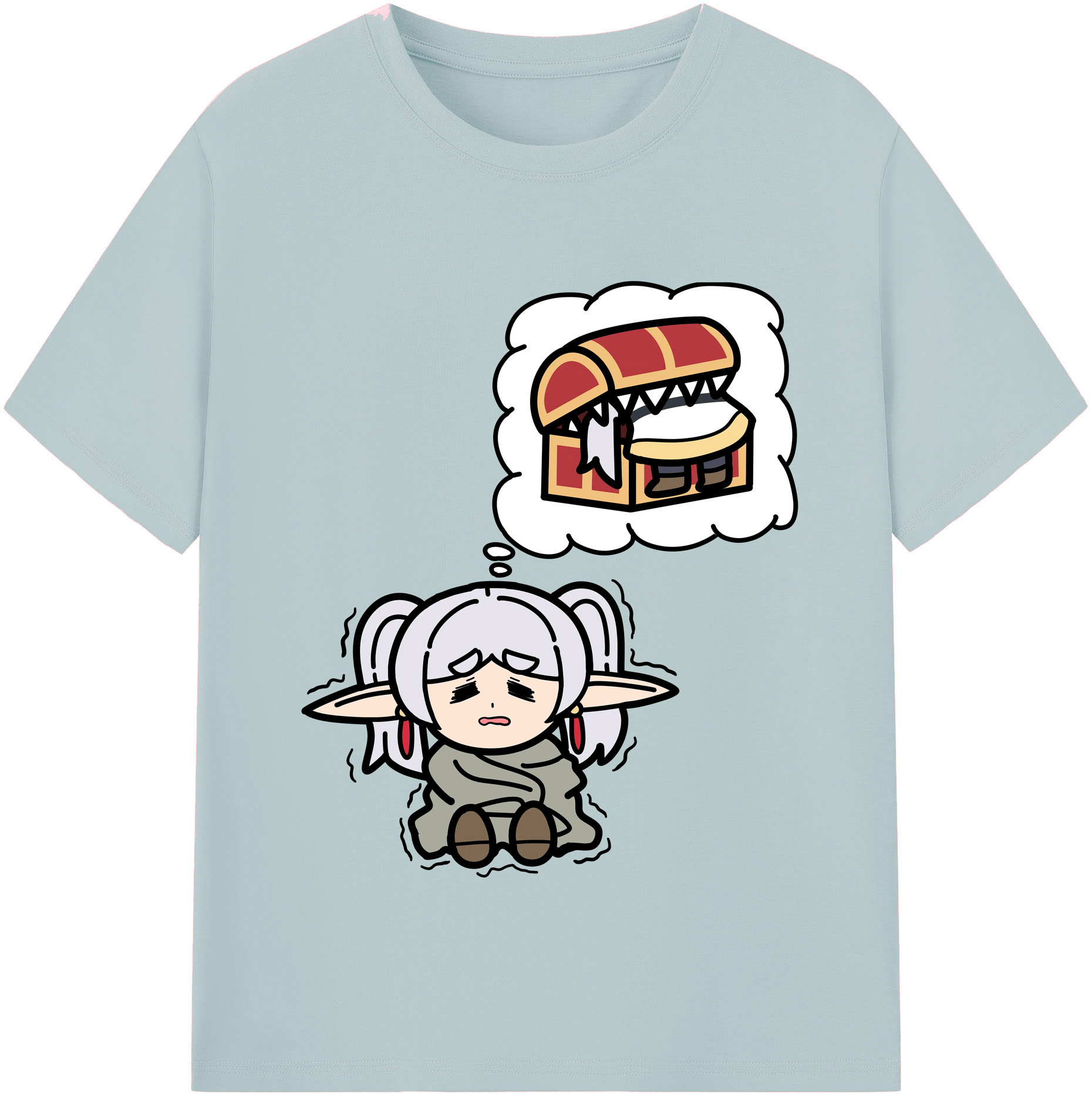 （画像用） 葬送のフリーレン Frieren 綿100％半袖Tシャツ（フロントプリント）
